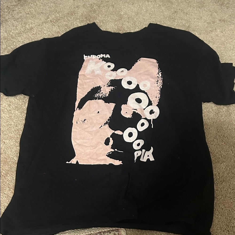 Chromat Black Tee with Pink Graphic